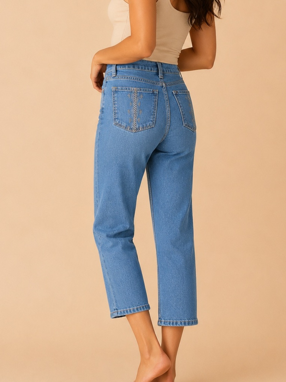 NYDJ Cropped Jeans Made in the USA Classic Blue Denim Size 4/Inseam 19